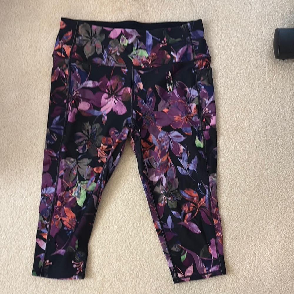 Skechers Purple and Black Track Pants with Artistic Design